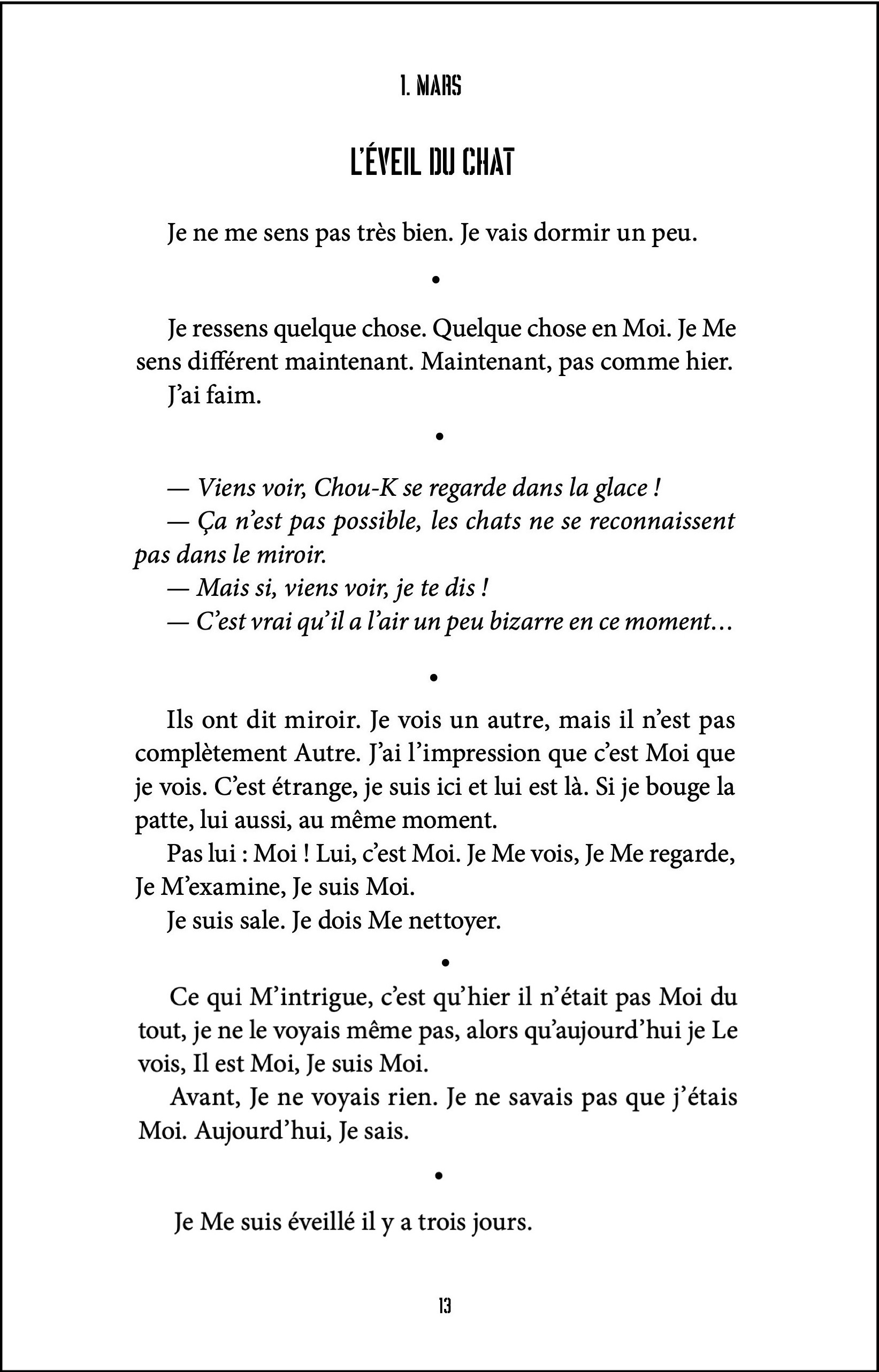 début du livre
